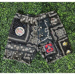 DRO Lab Custom 1/1 ART x  Neighborhood Bandana Paisley Bermuda Sport Shorts